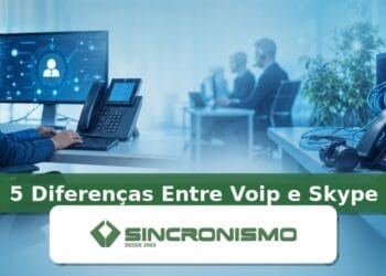 Imagem de destaque sobre 5 Diferenças Entre Voip e Skype com marca da Sincronismo