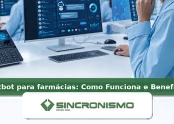 Imagem de destaque sobre Chatbot para farmácias: Como Funciona e Benefícios com marca da Sincronismo