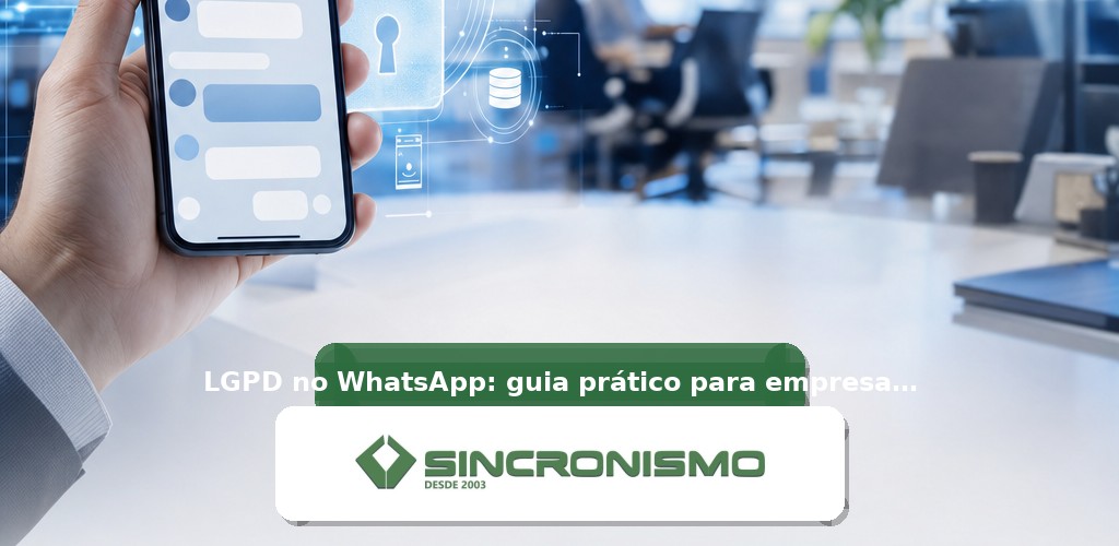 Imagem de destaque sobre LGPD no WhatsApp: guia prático para empresas garantirem conformidade com marca da Sincronismo