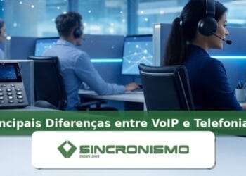 Imagem de destaque sobre Principais Diferenças entre VoIP e Telefonia IP com marca da Sincronismo