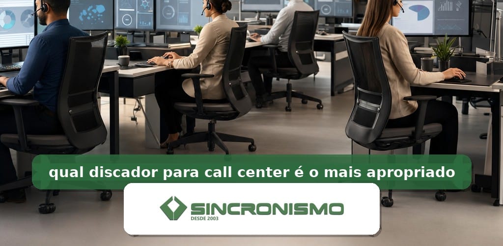 Imagem de destaque sobre qual discador para call center é o mais apropriado com marca da Sincronismo
