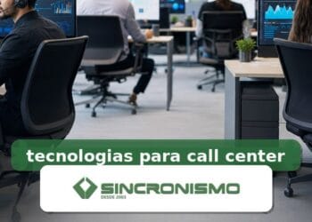 Imagem de destaque sobre tecnologias para call center com marca da Sincronismo