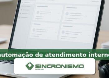 Imagem de destaque sobre automação de atendimento interno com marca da Sincronismo