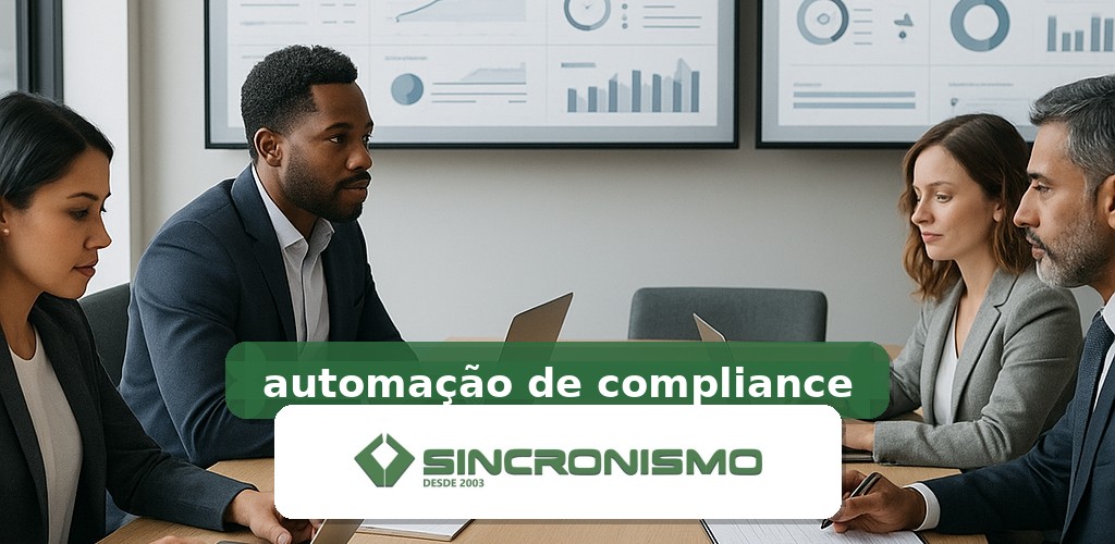 Imagem de destaque sobre automação de compliance com marca da Sincronismo