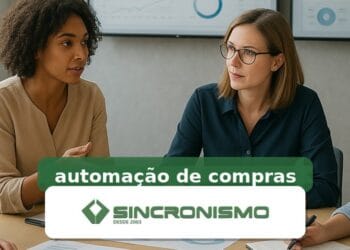 Imagem de destaque sobre automação de compras com marca da Sincronismo