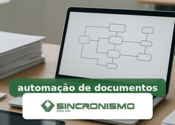 Imagem de destaque sobre automação de documentos com marca da Sincronismo