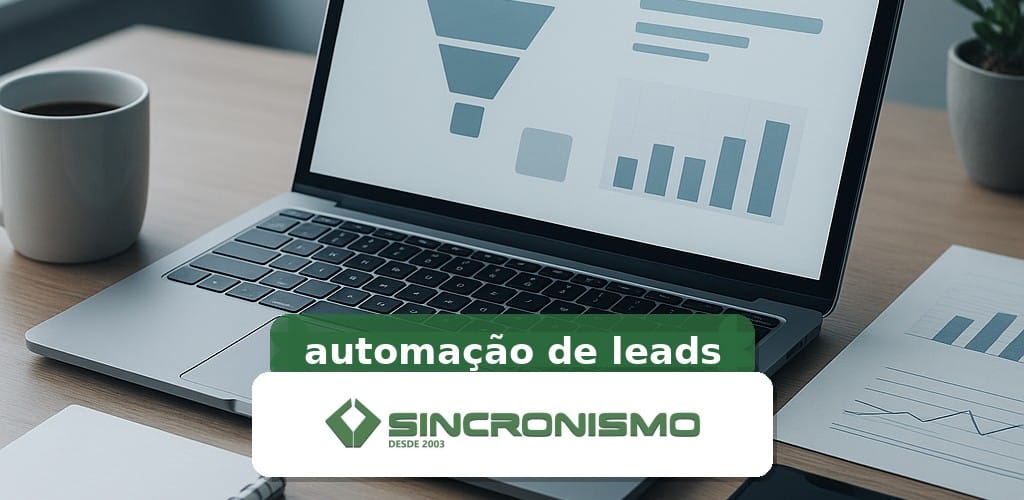 Imagem de destaque sobre automação de leads com marca da Sincronismo