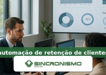 Imagem de destaque sobre automação de retenção de clientes com marca da Sincronismo