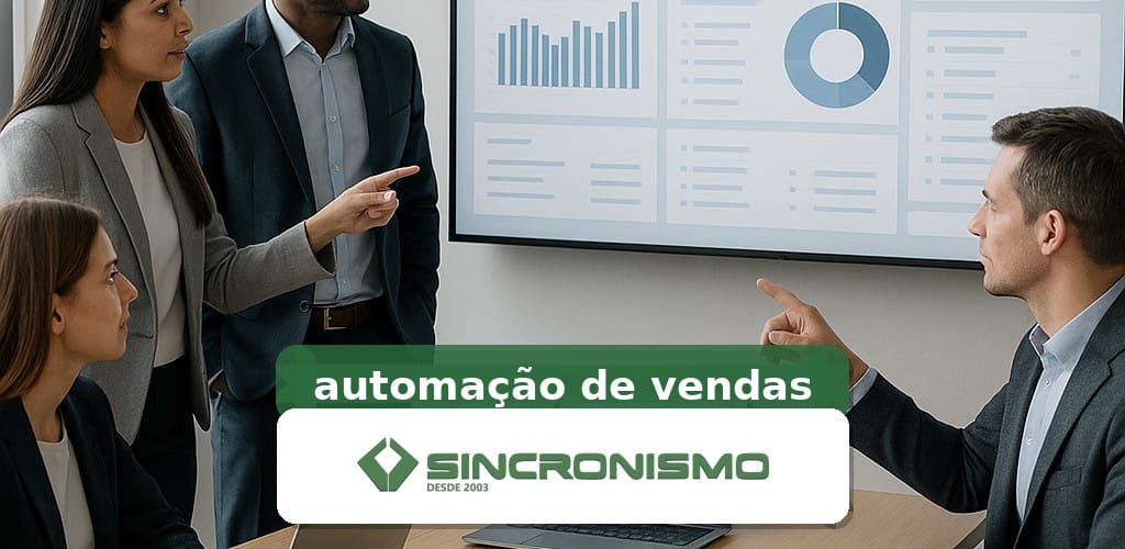 Imagem de destaque sobre automação de vendas com marca da Sincronismo