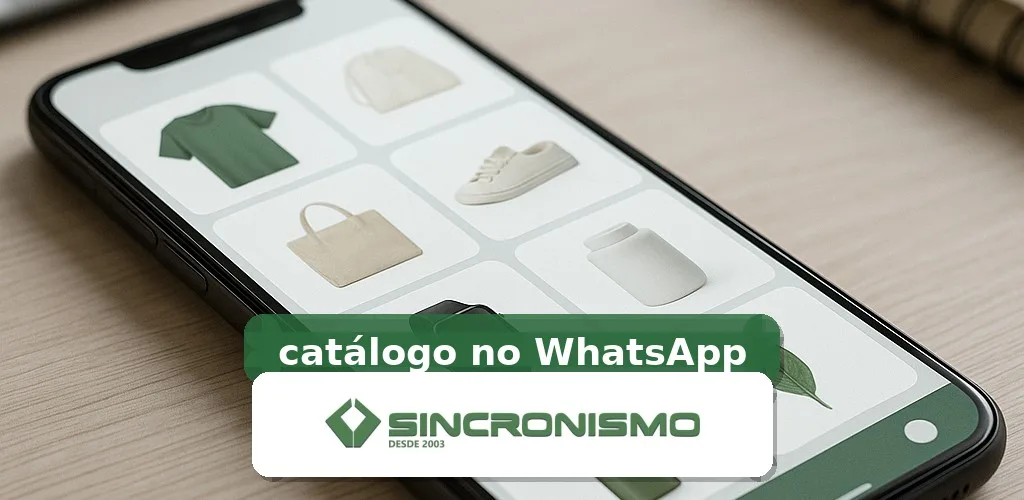 Imagem de destaque sobre catálogo no WhatsApp com marca da Sincronismo