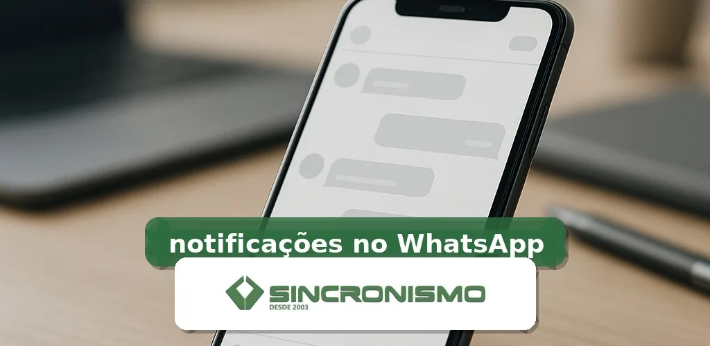 Imagem de destaque sobre notificações no WhatsApp com marca da Sincronismo
