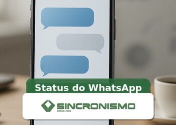 Imagem de destaque sobre Status do WhatsApp com marca da Sincronismo