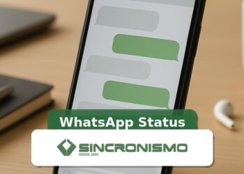 Imagem de destaque sobre WhatsApp Status com marca da Sincronismo
