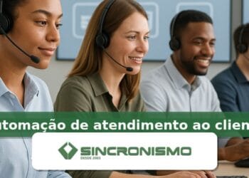 Imagem de destaque sobre automação de atendimento ao cliente com marca da Sincronismo
