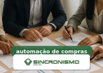 Imagem de destaque sobre automação de compras com marca da Sincronismo