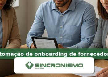 Imagem de destaque sobre automação de onboarding de fornecedores com marca da Sincronismo
