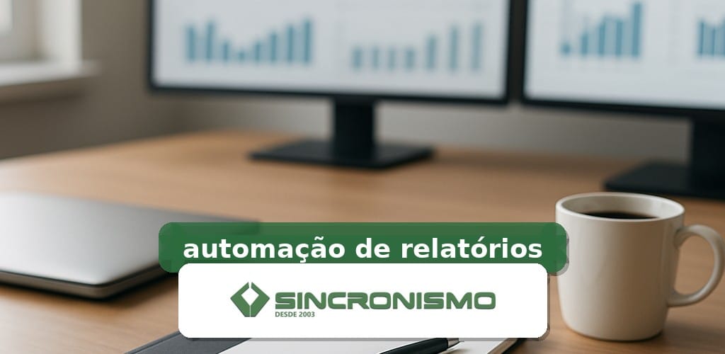 Imagem de destaque sobre automação de relatórios com marca da Sincronismo