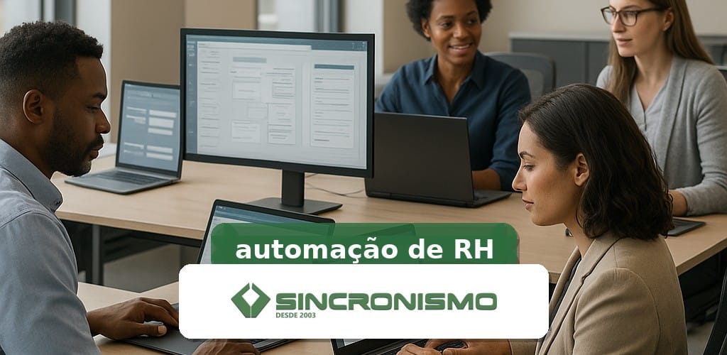 Imagem de destaque sobre automação de RH com marca da Sincronismo