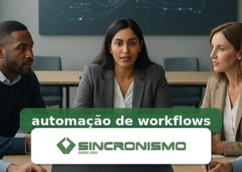 Imagem de destaque sobre automação de workflows com marca da Sincronismo