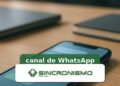 Imagem de destaque sobre canal de WhatsApp com marca da Sincronismo