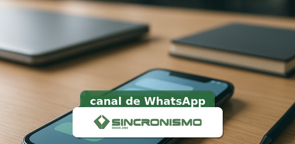 Imagem de destaque sobre canal de WhatsApp com marca da Sincronismo