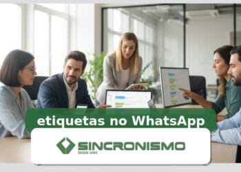 Imagem de destaque sobre etiquetas no WhatsApp com marca da Sincronismo