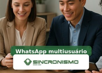 Imagem de destaque sobre WhatsApp multiusuário com marca da Sincronismo