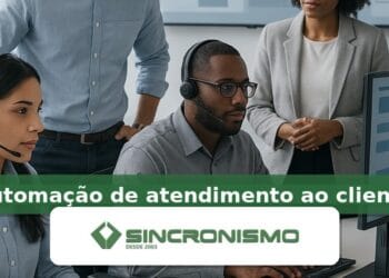Imagem de destaque sobre automação de atendimento ao cliente com marca da Sincronismo