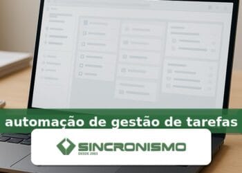 Imagem de destaque sobre automação de gestão de tarefas com marca da Sincronismo