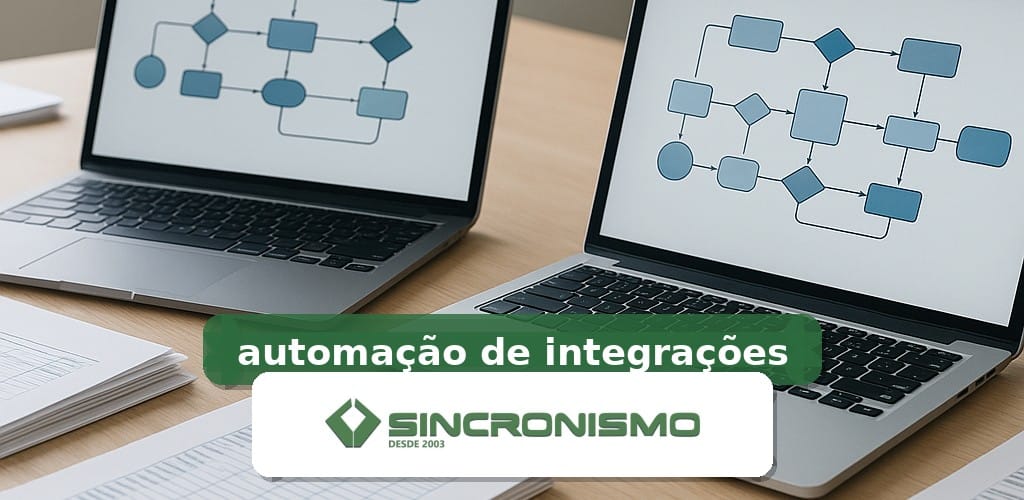 Imagem de destaque sobre automação de integrações com marca da Sincronismo