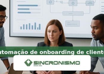 Imagem de destaque sobre automação de onboarding de clientes com marca da Sincronismo