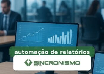 Imagem de destaque sobre automação de relatórios com marca da Sincronismo