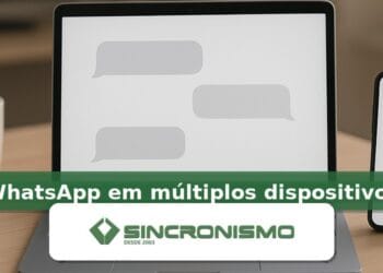 Imagem de destaque sobre WhatsApp em múltiplos dispositivos com marca da Sincronismo