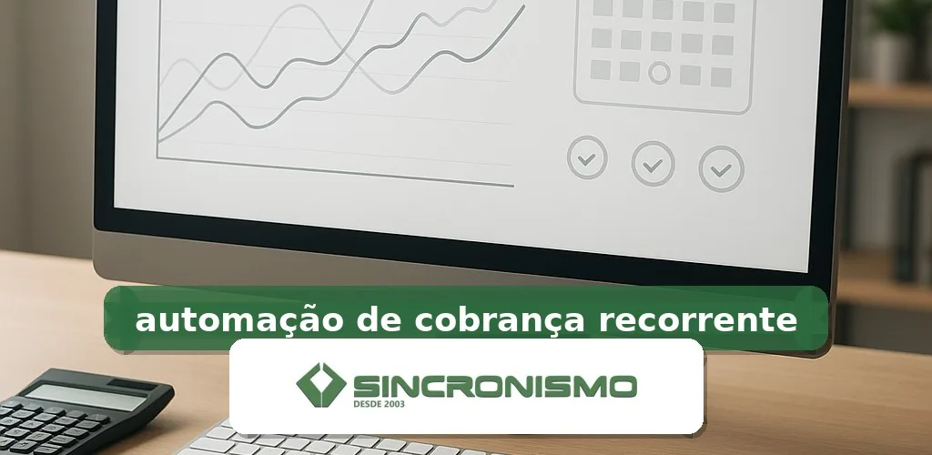 Imagem de destaque sobre automação de cobrança recorrente com marca da Sincronismo