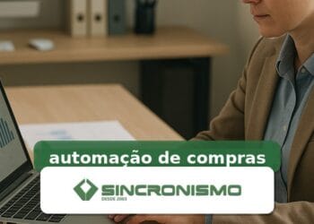 Imagem de destaque sobre automação de compras com marca da Sincronismo