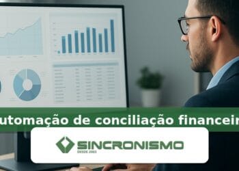 Imagem de destaque sobre automação de conciliação financeira com marca da Sincronismo