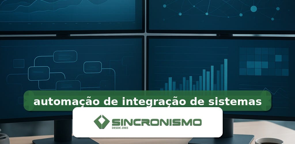 Imagem de destaque sobre automação de integração de sistemas com marca da Sincronismo