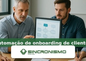 Imagem de destaque sobre automação de onboarding de clientes com marca da Sincronismo