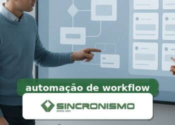 Imagem de destaque sobre automação de workflow com marca da Sincronismo