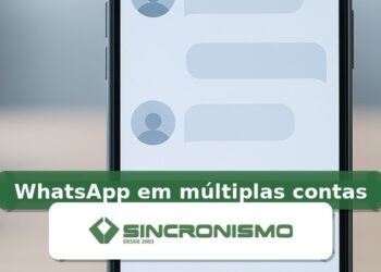Imagem de destaque sobre WhatsApp em múltiplas contas com marca da Sincronismo