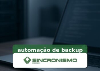 Imagem de destaque sobre automação de backup com marca da Sincronismo