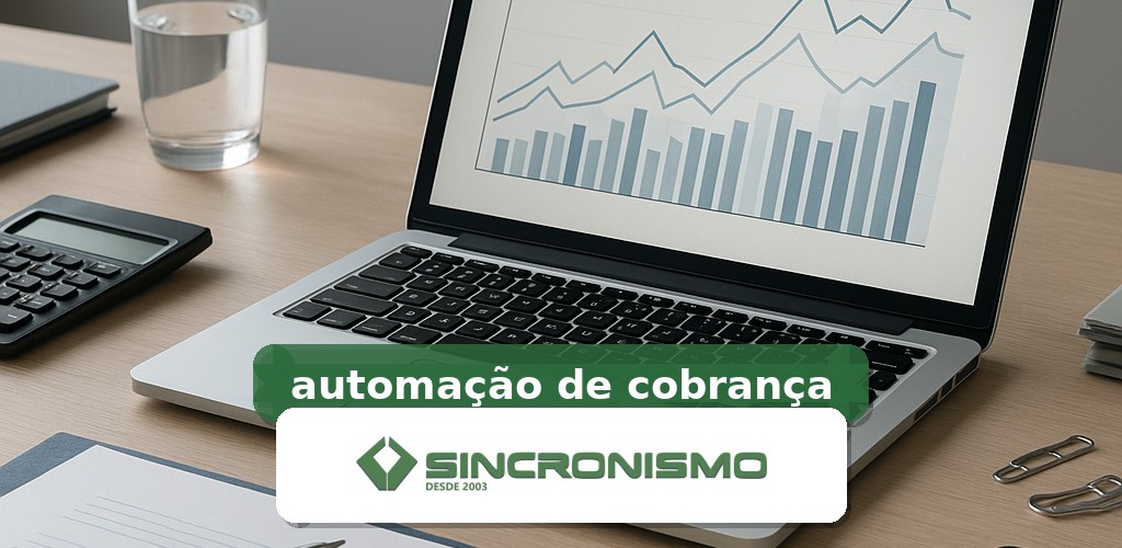 Imagem de destaque sobre automação de cobrança com marca da Sincronismo