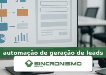 Imagem de destaque sobre automação de geração de leads com marca da Sincronismo