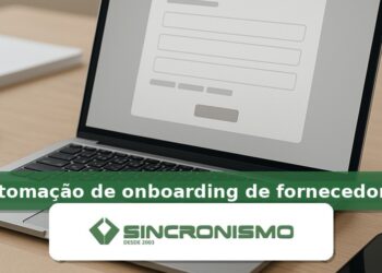 Imagem de destaque sobre automação de onboarding de fornecedores com marca da Sincronismo