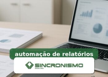 Imagem de destaque sobre automação de relatórios com marca da Sincronismo