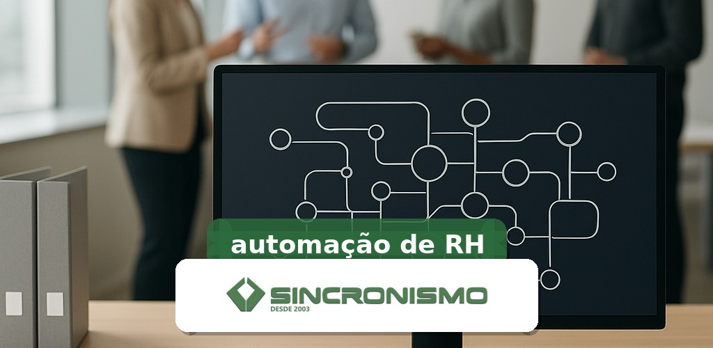 Imagem de destaque sobre automação de RH com marca da Sincronismo