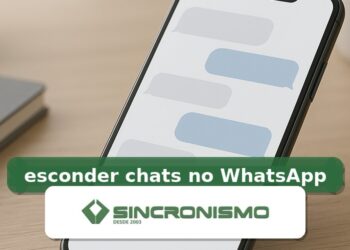 Imagem de destaque sobre esconder chats no WhatsApp com marca da Sincronismo