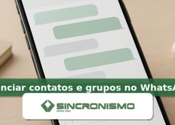 Imagem de destaque sobre silenciar contatos e grupos no WhatsApp com marca da Sincronismo